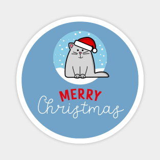 Merry Christmas Santa Cat - Cute Cat Lover Magnet